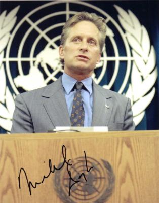 Michael Douglas autographed 8x10 United Nations photo