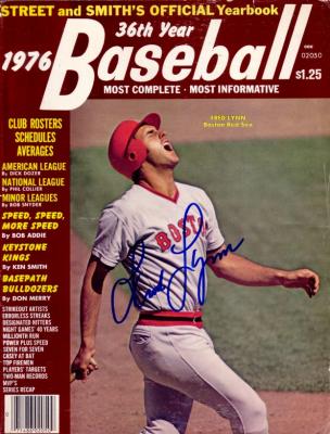 Fred Lynn autographed Boston Red Sox 1976 Street and Smith's Yearbook