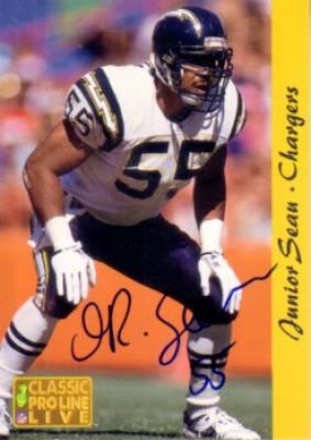 Junior Seau certified autograph San Diego Chargers 1993 Pro Line card