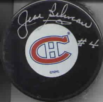 Jean Beliveau autographed Montreal Canadiens puck