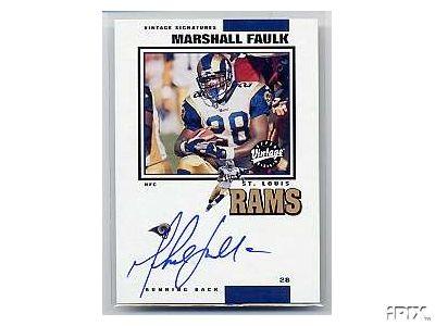 Marshall Faulk certified autograph St. Louis Rams Upper Deck card