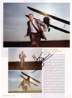 Hugh Jackman autographed full page magazine photo