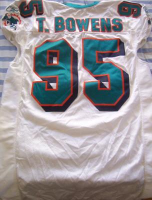 Tim Bowens Miami Dolphins game used or game worn 2004 jersey