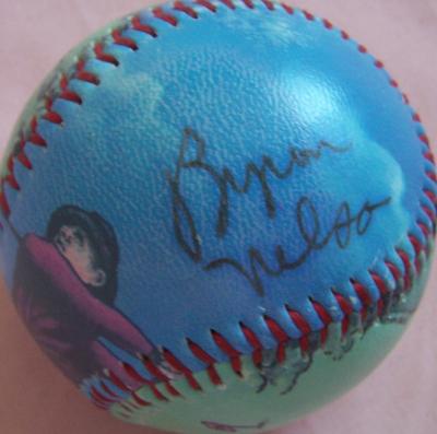 Byron Nelson autographed baseball with vintage golf artwork