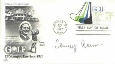 Tommy Aaron autographed Masters Golf First Day Cover with Bobby Jones cachet