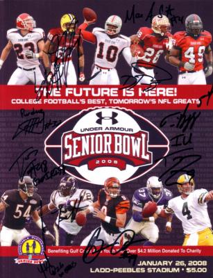 2008 Senior Bowl program autographed by 10 players (Sedrick Ellis Justin Forsett)