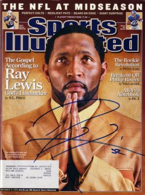 Ray Lewis autographed Baltimore Ravens 2006 Sports Illustrated