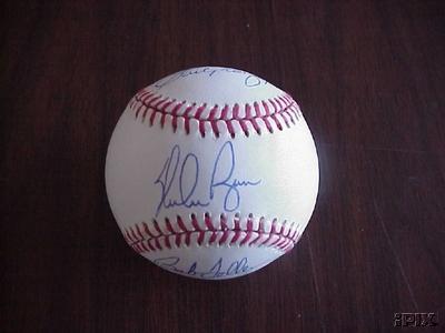 Sandy Koufax Nolan Ryan Bob Feller autographed AL baseball