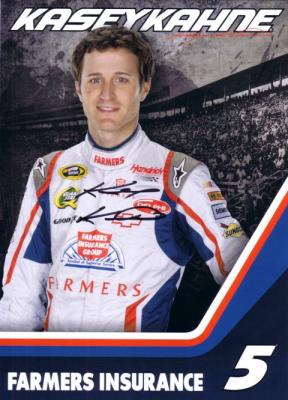 Kasey Kahne autographed 2012 Farmers Insurance 6 1/2 x 9 inch NASCAR photo card