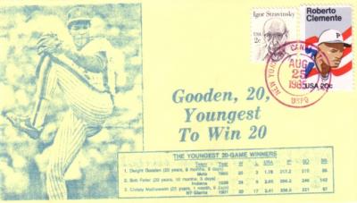 Dwight Gooden Youngest 20 Game Winner 1985 New York Mets cachet envelope