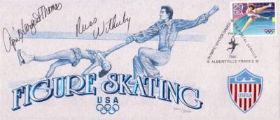 April Sargent-Thomas & Russ Witherby autographed 1992 Olympic Figure Skating cachet