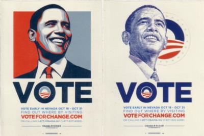 Barack Obama 2008 Nevada campaign set of 2 decals