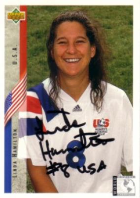 Linda Hamilton autographed US Soccer 1994 Upper Deck Rookie Card