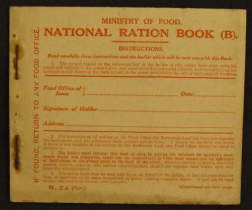 World war 1 british unissued ration book
