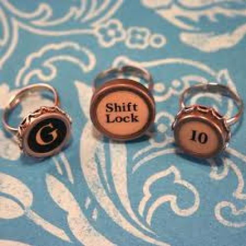 Jewelry; Typewriter Key Rings, these are eco-friendly