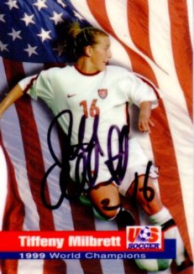 Tiffeny Milbrett autographed 1999 Women's World Cup Champions card