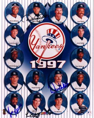 Derek Jeter Paul O'Neill Tim Raines David Wells autographed 1997 New York Yankees 8x10 photo