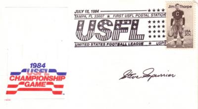 Steve Spurrier autographed 1984 USFL Championship cachet