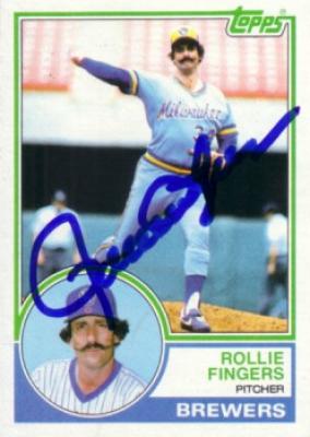 Rollie Fingers autographed Milwaukee Brewers 1983 Topps card