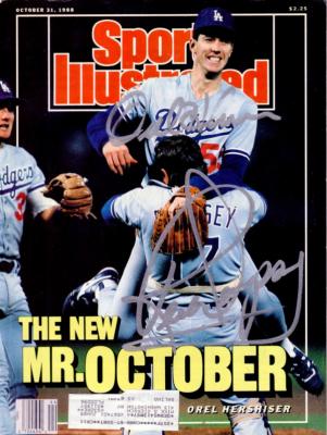 Orel Hershiser & Rick Dempsey autographed Dodgers 1988 World Series Sports Illustrated