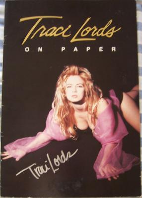 Traci Lords autographed On Paper sexy poster book