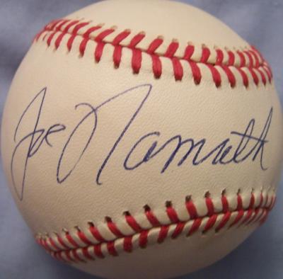 Joe Namath autographed AL baseball
