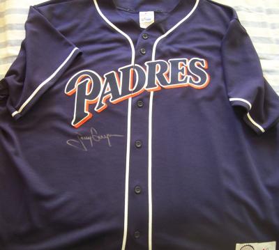 Tony Gwynn autographed San Diego Padres 1990s blue throwback jersey