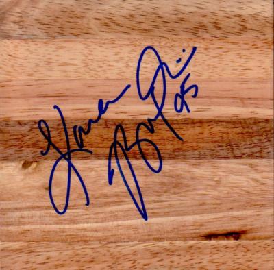 Kara Braxton (Phoenix Mercury) autographed basketball 6x6 hardwood floor