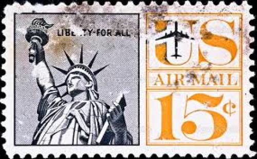 Stamps;  postage stamp shows US Statue of Liberty, circa 1970's