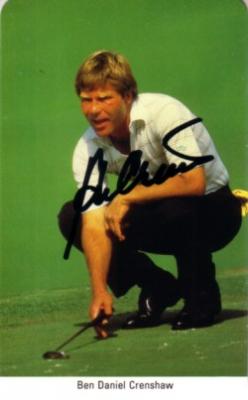 Ben Crenshaw autographed 1987 Fax Pax golf card