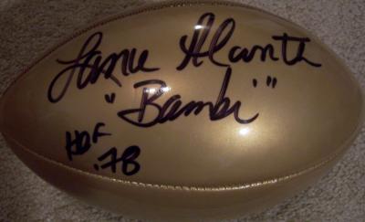 Lance Alworth autographed gold NFL replica football inscribed Bambi