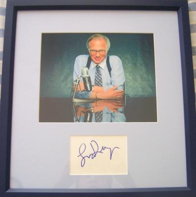 Larry King autograph matted & framed with 8x10 CNN photo