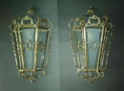 Antique French brass lantern