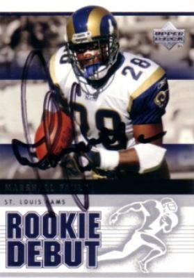 Marshall Faulk autographed St. Louis Rams 2005 Upper Deck Rookie Debut card