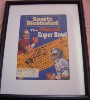 Troy Aikman & Steve Young autographed 1995 Sports Illustrated cover matted & framed