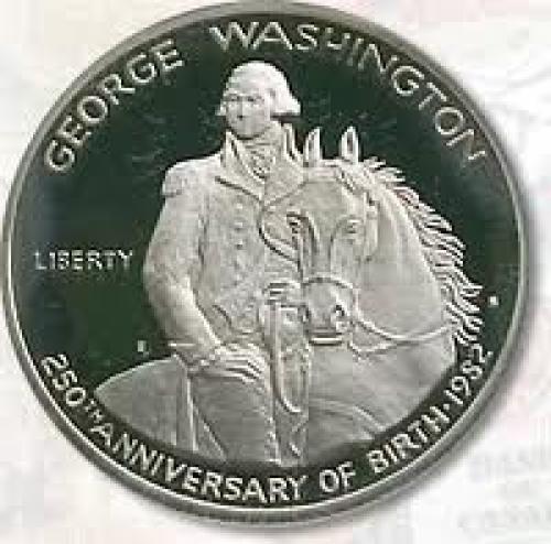 Coins; USA 1982 George Washington Silver 50 Cent