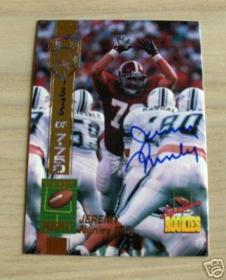 Jeremy Nunley Alabama certified autograph 1994 Signature Rookies card