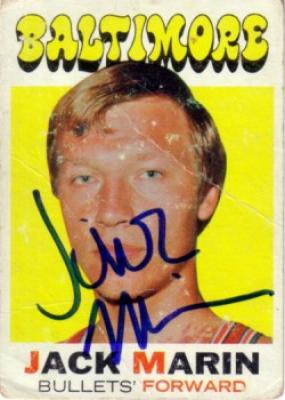 Jack Marin autographed Baltimore Bullets 1971-72 Topps card