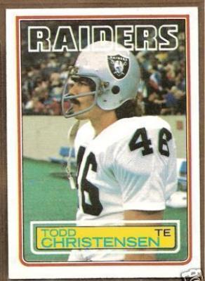Todd Christensen Raiders 1983 Topps Rookie Card #298 NrMt-Mt