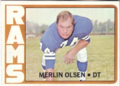 Merlin Olsen Los Angeles Rams 1972 Topps card #181 NrMt