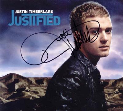 Justin Timberlake autographed Justified CD sleeve