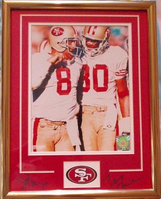 Jerry Rice & Steve Young autographed San Francisco 49ers 11x14 mat framed with 8x10 photo