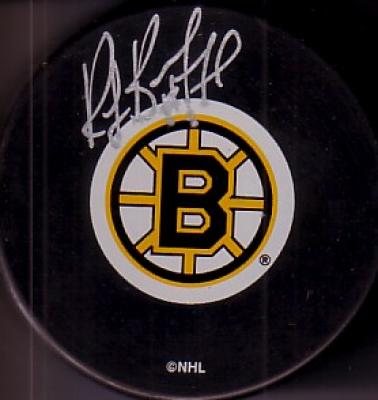 Ray Bourque autographed Boston Bruins puck