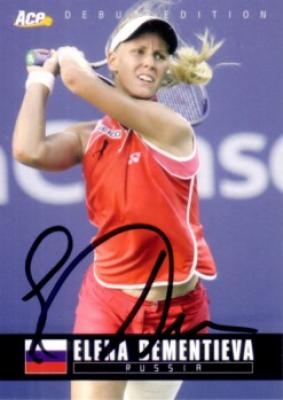 Elena Dementieva autographed 2005 Ace Authentic tennis card
