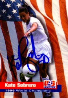 Kate (Sobrero) Markgraf autographed 1999 Women's World Cup Champions card