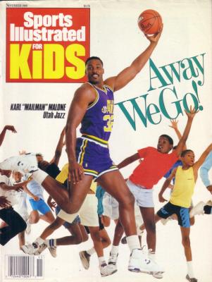 Karl Malone Utah Jazz 1989 Sports Illustrated for Kids magazine