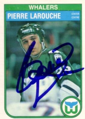 Pierre Larouche autographed Hartford Whalers 1982-83 OPC card