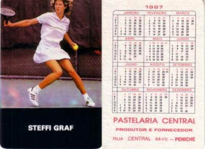 Steffi Graf 1987 Pastelaria Central card (RARE FROM PORTUGAL)