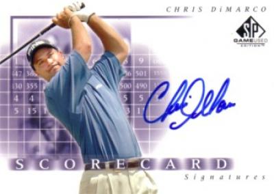 Chris DiMarco certified autograph 2002 SP Game Used Scorecard Signatures golf card