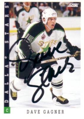 Dave Gagner autographed Dallas Stars 1993-94 Score card